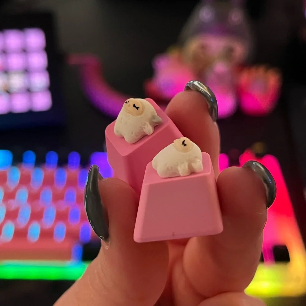 Cute Pink Sheep Artisan Keycap, for OEM Mechanical Keyboard
